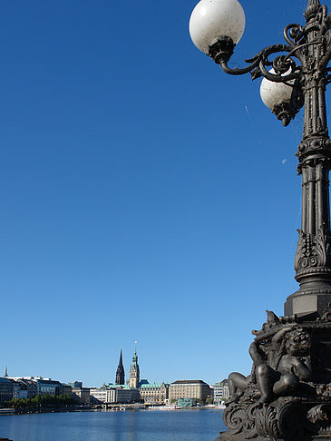 Foto Laterne und Binnenalster - Hamburg