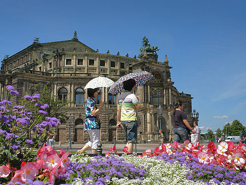 Semperoper mit Blumen Fotos